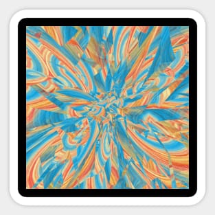 Orange Hippie Fluid Pour Daisy Sticker